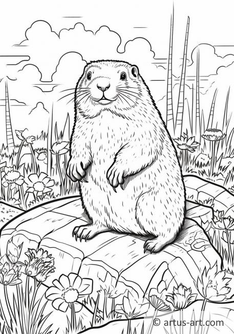 Page de coloriage de marmottes